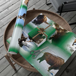 Green Background American Wildlife Gift Wrap Papers