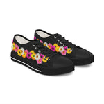 Black Daisy Flower Chain Women's Low Top Sneakers
