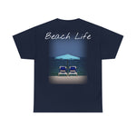 Blue Umbrella Beach Unisex Heavy Cotton Tee
