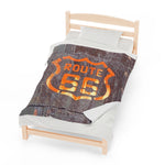 Route 66 Simple Velveteen Plush Blanket
