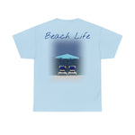 Blue Umbrella Beach Unisex Heavy Cotton Tee