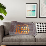 ROUTE 66 Sherpa Blanket, Single Side Print ~ Two Colors non printed side