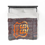 Route 66 Simple Velveteen Plush Blanket