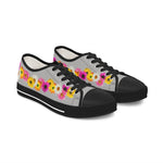 Light Grey Daisy Flower Chain Women's Low Top Sneakers