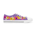 Purple Daisy Flower Chain Women's Low Top Sneakers