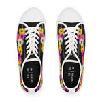 Black Daisy Flower Chain Women's Low Top Sneakers