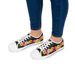 Black Daisy Flower Chain Women's Low Top Sneakers