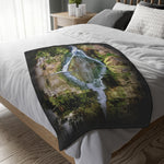 Waterfall/orchid Velveteen Minky Blanket (Two-sided print)