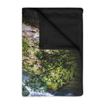 Waterfall/orchid Velveteen Minky Blanket (Two-sided print)