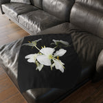 Waterfall/orchid Velveteen Minky Blanket (Two-sided print)