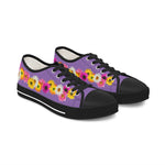 Purple Daisy Flower Chain Women's Low Top Sneakers