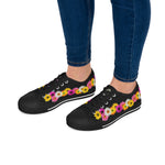 Black Daisy Flower Chain Women's Low Top Sneakers