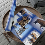 Blue Background American Wildlife Gift Wrap Papers