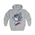 Winter Wonderland Full Zip Hoodie, Cozy Casual Wear, Perfect for Gifting, Art Lover's Apparel, Unisex Sweatshirt