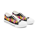 Black Daisy Flower Chain Women's Low Top Sneakers