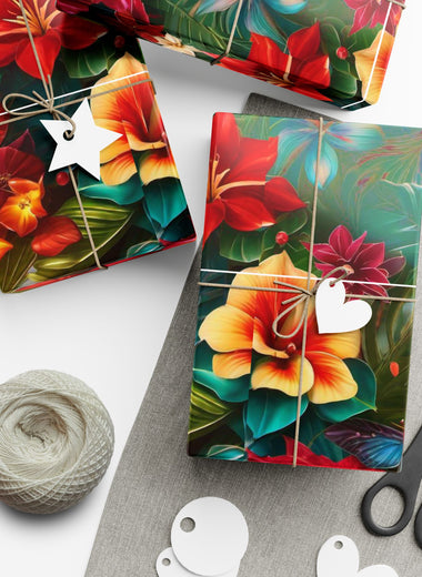 Flower and Candle Gift Wrap Papers