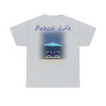 Blue Umbrella Beach Unisex Heavy Cotton Tee