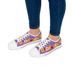 Purple Daisy Flower Chain Women's Low Top Sneakers