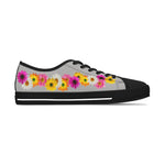Light Grey Daisy Flower Chain Women's Low Top Sneakers
