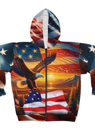 America the Beautiful Unisex Zip Hoodie (AOP)