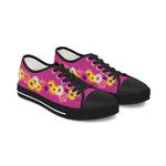 Pink Daisy Flower Chain Women's Low Top Sneakers