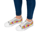 Light Grey Daisy Flower Chain Women's Low Top Sneakers