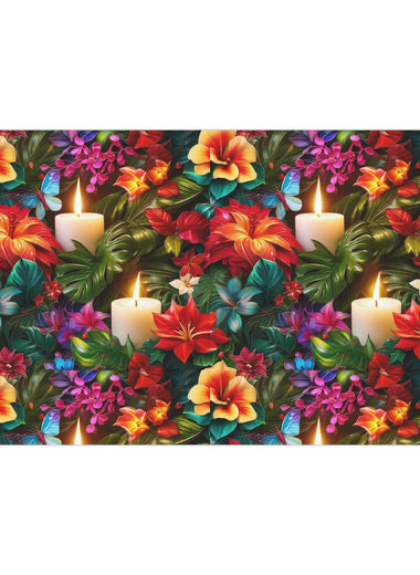 Flower and Candle Gift Wrap Papers