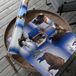 Blue Background American Wildlife Gift Wrap Papers