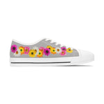 Light Grey Daisy Flower Chain Women's Low Top Sneakers