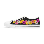 Black Daisy Flower Chain Women's Low Top Sneakers