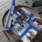 Blue Background American Wildlife Gift Wrap Papers