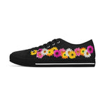 Black Daisy Flower Chain Women's Low Top Sneakers