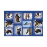 Blue Background American Wildlife Gift Wrap Papers
