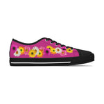Pink Daisy Flower Chain Women's Low Top Sneakers