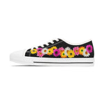 Black Daisy Flower Chain Women's Low Top Sneakers