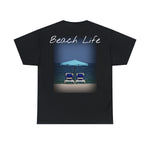 Blue Umbrella Beach Unisex Heavy Cotton Tee
