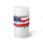 USA Frosted Glass Beer Mug