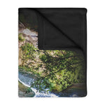 Waterfall/orchid Velveteen Minky Blanket (Two-sided print)