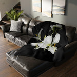 Waterfall/orchid Velveteen Minky Blanket (Two-sided print)