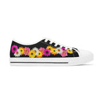 Black Daisy Flower Chain Women's Low Top Sneakers