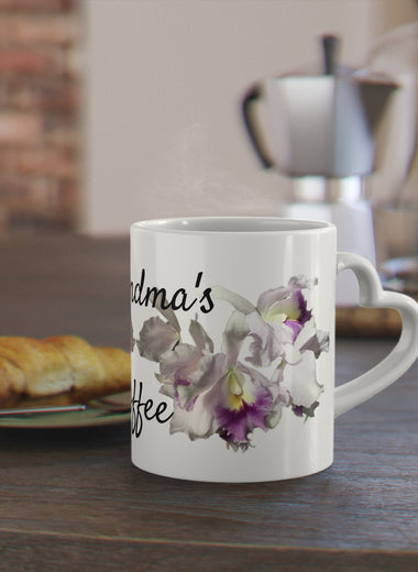 Grandma's Coffee Heart-Shaped Mug