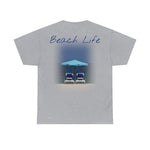 Blue Umbrella Beach Unisex Heavy Cotton Tee