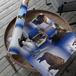 Blue Background American Wildlife Gift Wrap Papers