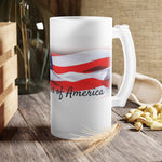 USA Frosted Glass Beer Mug