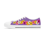Purple Daisy Flower Chain Women's Low Top Sneakers