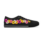Black Daisy Flower Chain Women's Low Top Sneakers