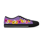 Purple Daisy Flower Chain Women's Low Top Sneakers