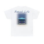 Blue Umbrella Beach Unisex Heavy Cotton Tee