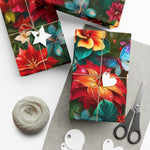Flower and Candle Gift Wrap Papers