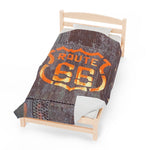 Route 66 Simple Velveteen Plush Blanket